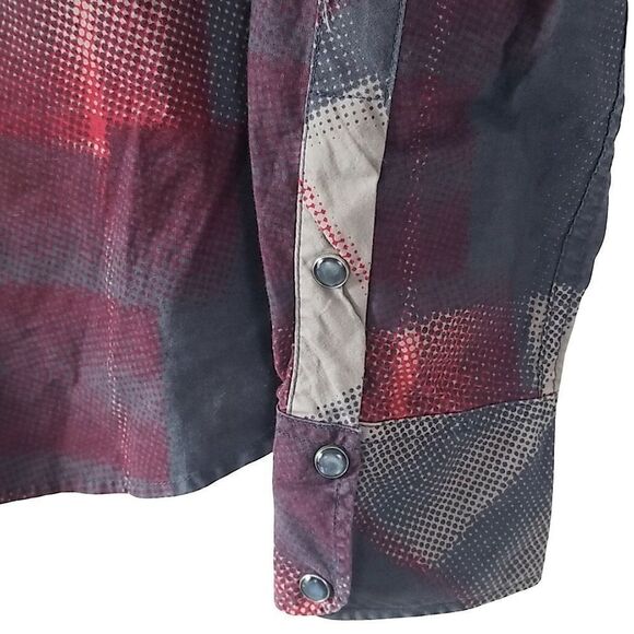 Social Collision Rockabilly Long Sleeve Snap Shirt sz L - Picture 6 of 10